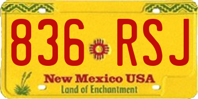 NM license plate 836RSJ