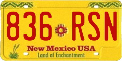 NM license plate 836RSN