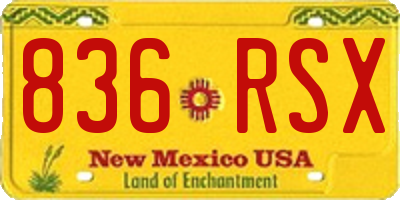 NM license plate 836RSX