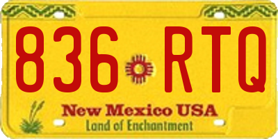 NM license plate 836RTQ