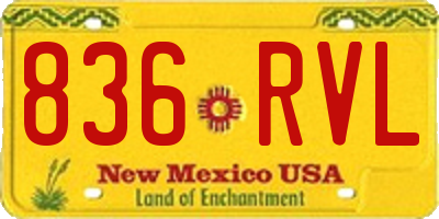 NM license plate 836RVL