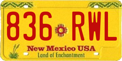 NM license plate 836RWL