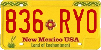 NM license plate 836RYO