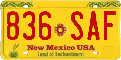 NM license plate 836SAF