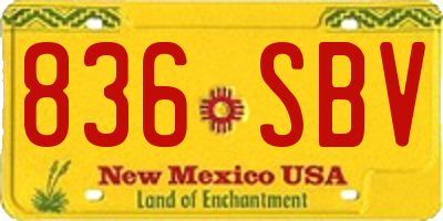 NM license plate 836SBV