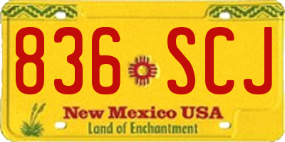 NM license plate 836SCJ