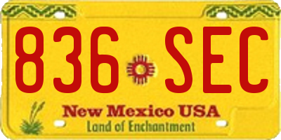 NM license plate 836SEC