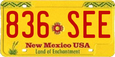 NM license plate 836SEE