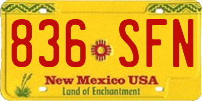 NM license plate 836SFN
