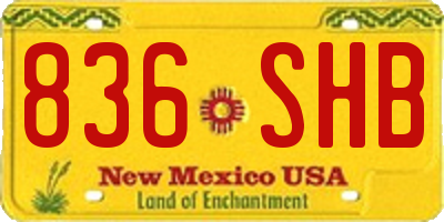 NM license plate 836SHB