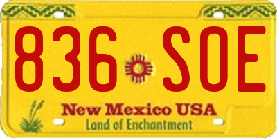 NM license plate 836SOE