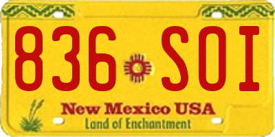 NM license plate 836SOI