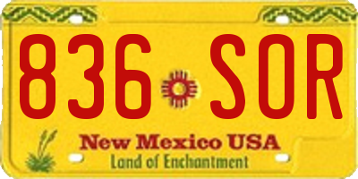 NM license plate 836SOR