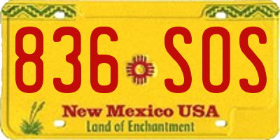 NM license plate 836SOS