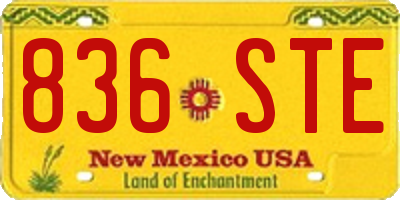 NM license plate 836STE