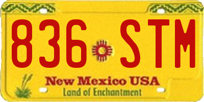 NM license plate 836STM
