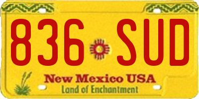NM license plate 836SUD