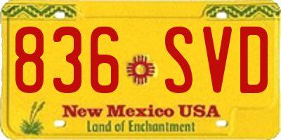 NM license plate 836SVD