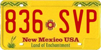 NM license plate 836SVP