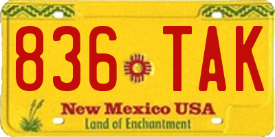NM license plate 836TAK