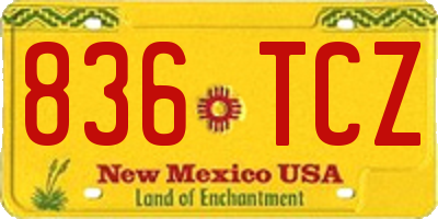 NM license plate 836TCZ