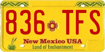 NM license plate 836TFS