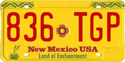 NM license plate 836TGP