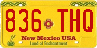 NM license plate 836THQ