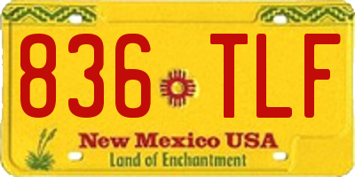 NM license plate 836TLF