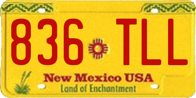 NM license plate 836TLL