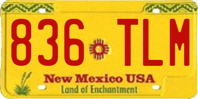 NM license plate 836TLM