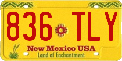 NM license plate 836TLY