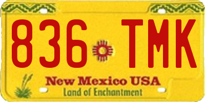 NM license plate 836TMK