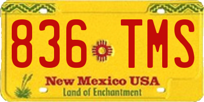 NM license plate 836TMS