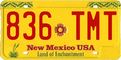 NM license plate 836TMT