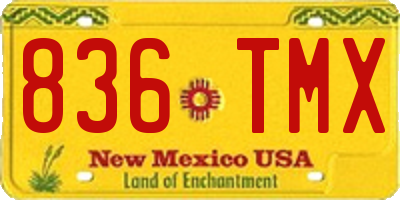 NM license plate 836TMX
