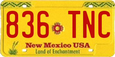 NM license plate 836TNC