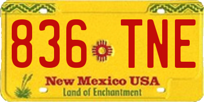 NM license plate 836TNE