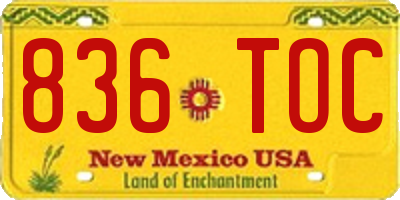 NM license plate 836TOC