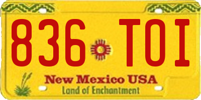 NM license plate 836TOI