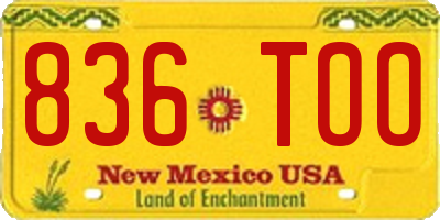 NM license plate 836TOO