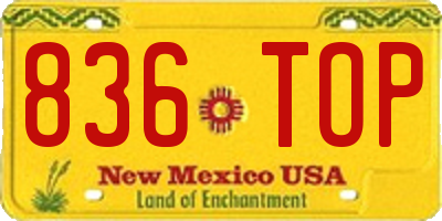 NM license plate 836TOP