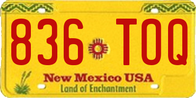 NM license plate 836TOQ