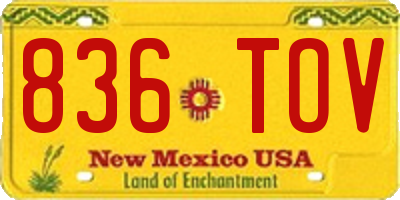 NM license plate 836TOV