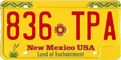 NM license plate 836TPA