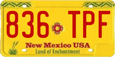 NM license plate 836TPF