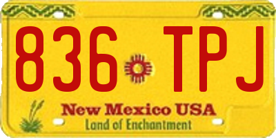 NM license plate 836TPJ