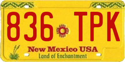 NM license plate 836TPK