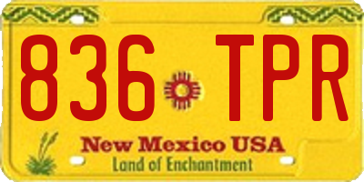 NM license plate 836TPR