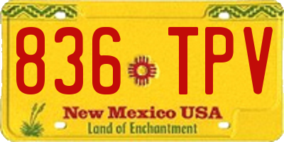 NM license plate 836TPV
